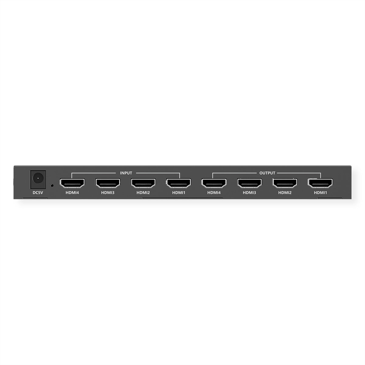 VALUE 4×4 HDMI-Matrix, 4K60, RS-232/IR-Fernbedienung