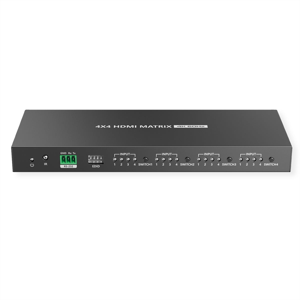 VALUE 4×4 HDMI-Matrix, 4K60, RS-232/IR-Fernbedienung