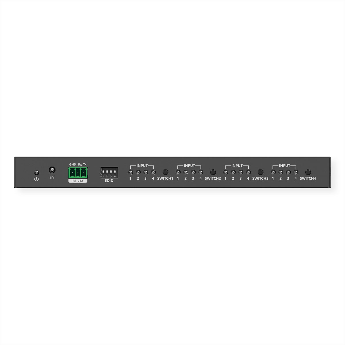 VALUE 4×4 HDMI-Matrix, 4K60, RS-232/IR-Fernbedienung