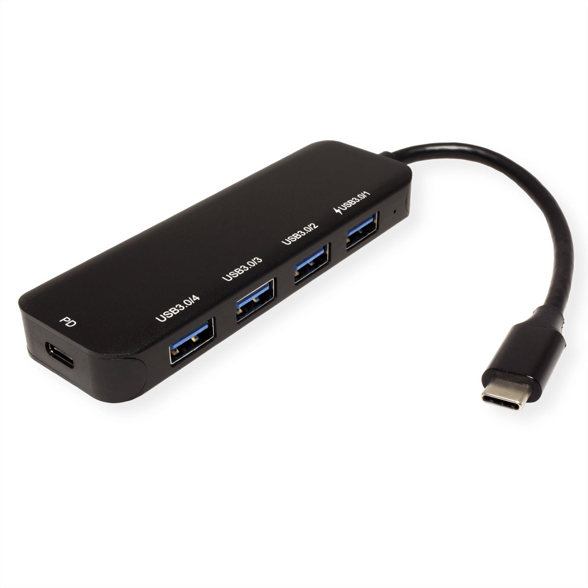 VALUE USB-Hub – USB-C, 4× USB-A, PD-Port