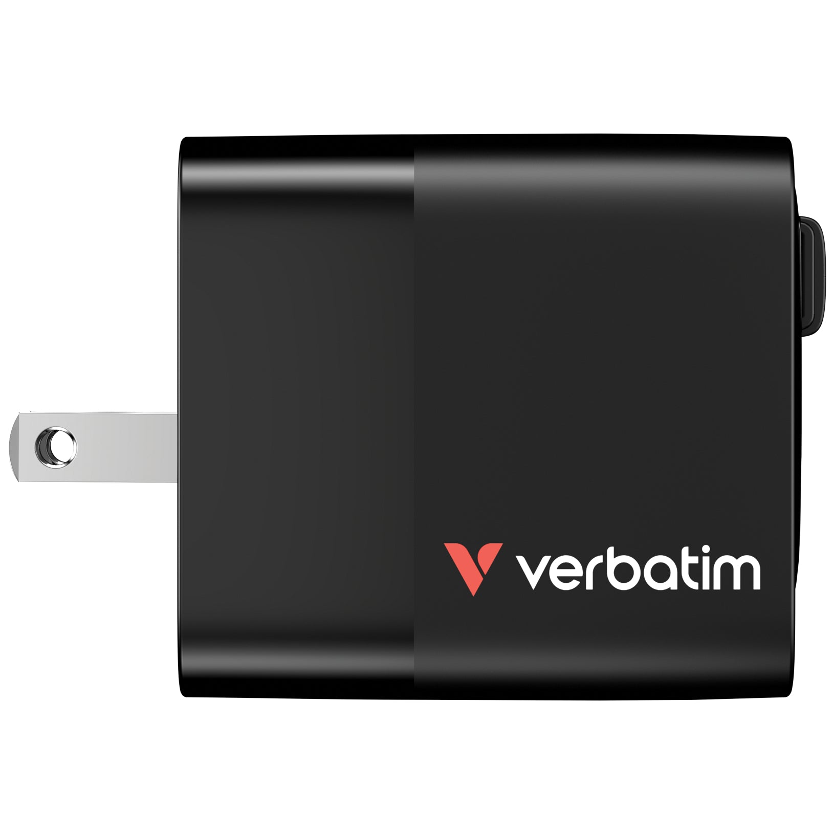 Verbatim GaN Ladegerät USB-Ladegerät 65 W – USB-C×1, USB-A×1 – PD, PPS, QC 3.0, GaN – EU/UK/US Adapter – Schwarz