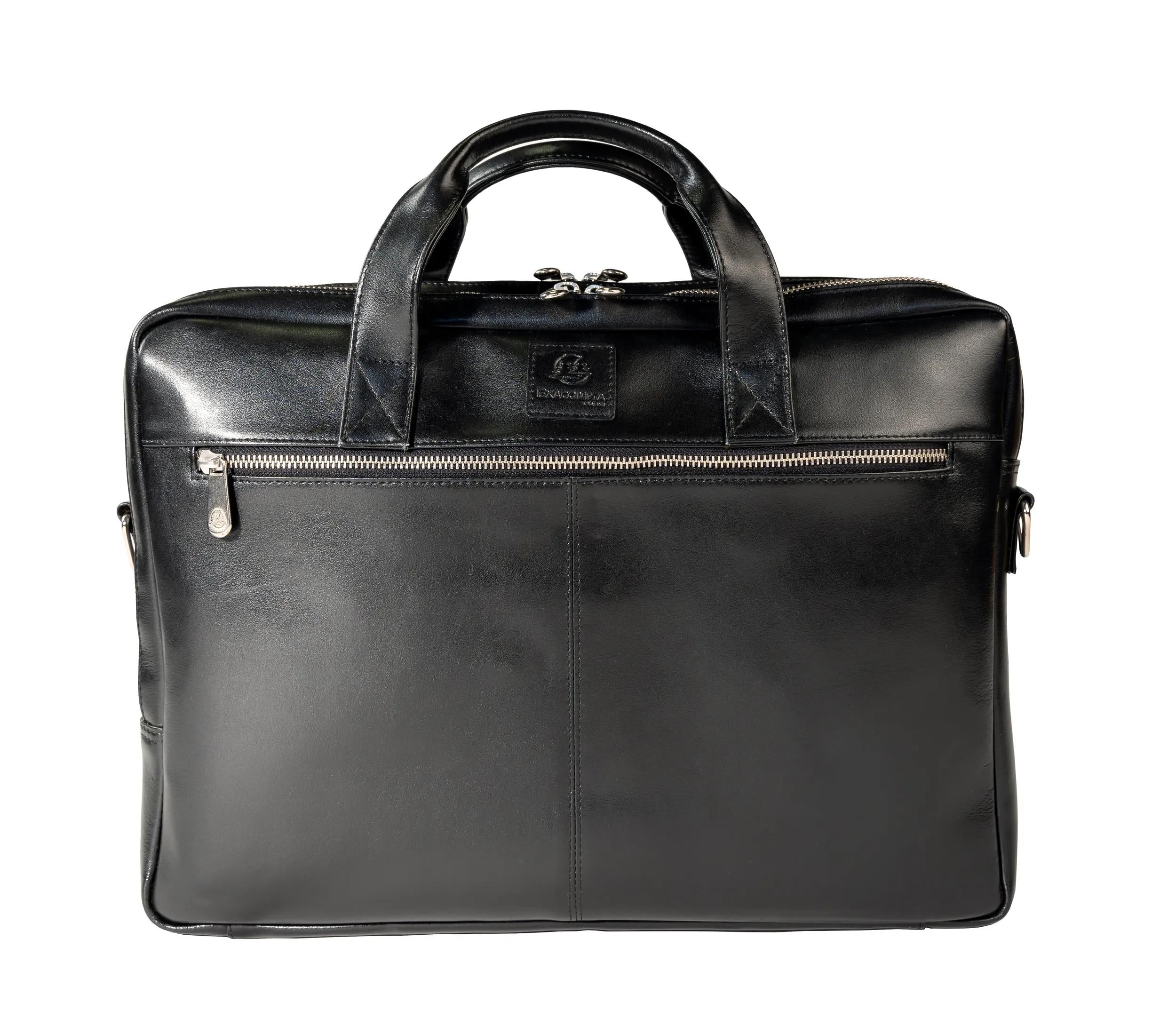 Exacompta Notebook-Tasche für Notebooks bis 15,6" – Leder, wasserabweisend – Schwarz