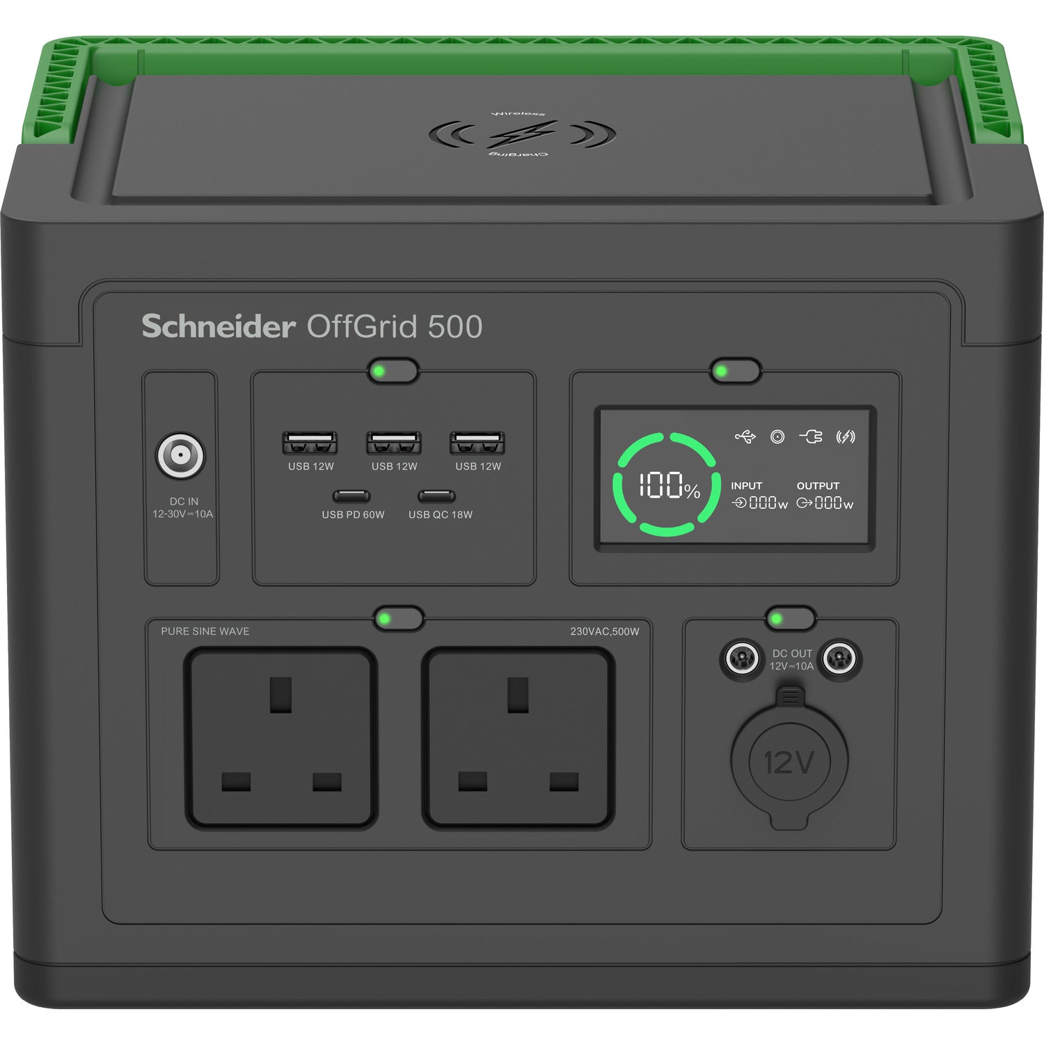 APC PPS500-UK – Powerstation, 517 Wh, Li-Ion, 2× Typ G (BS 1363), LCD, Kabelloses Laden