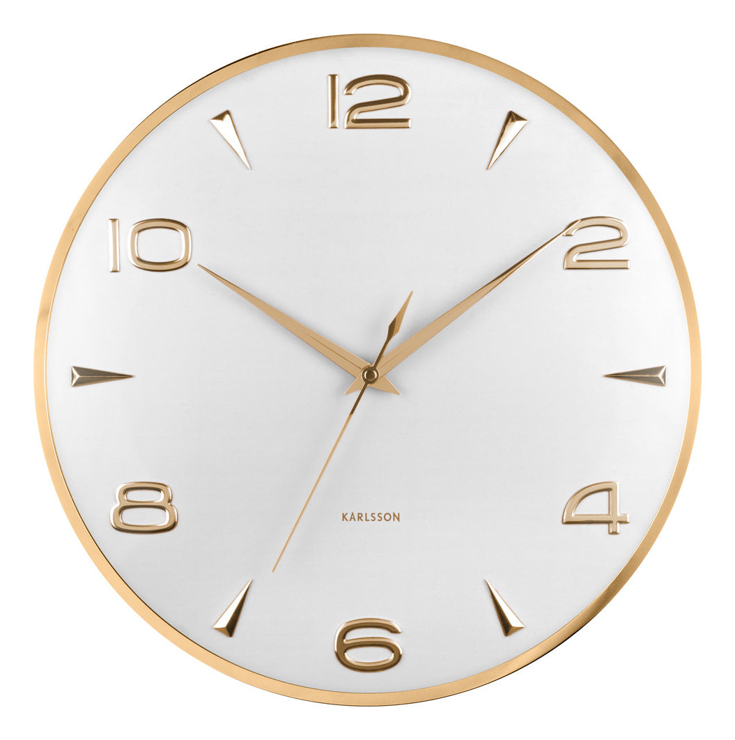 Karlsson Wanduhr Sienna Glow – Ø 40,6 cm, weiss, Metall