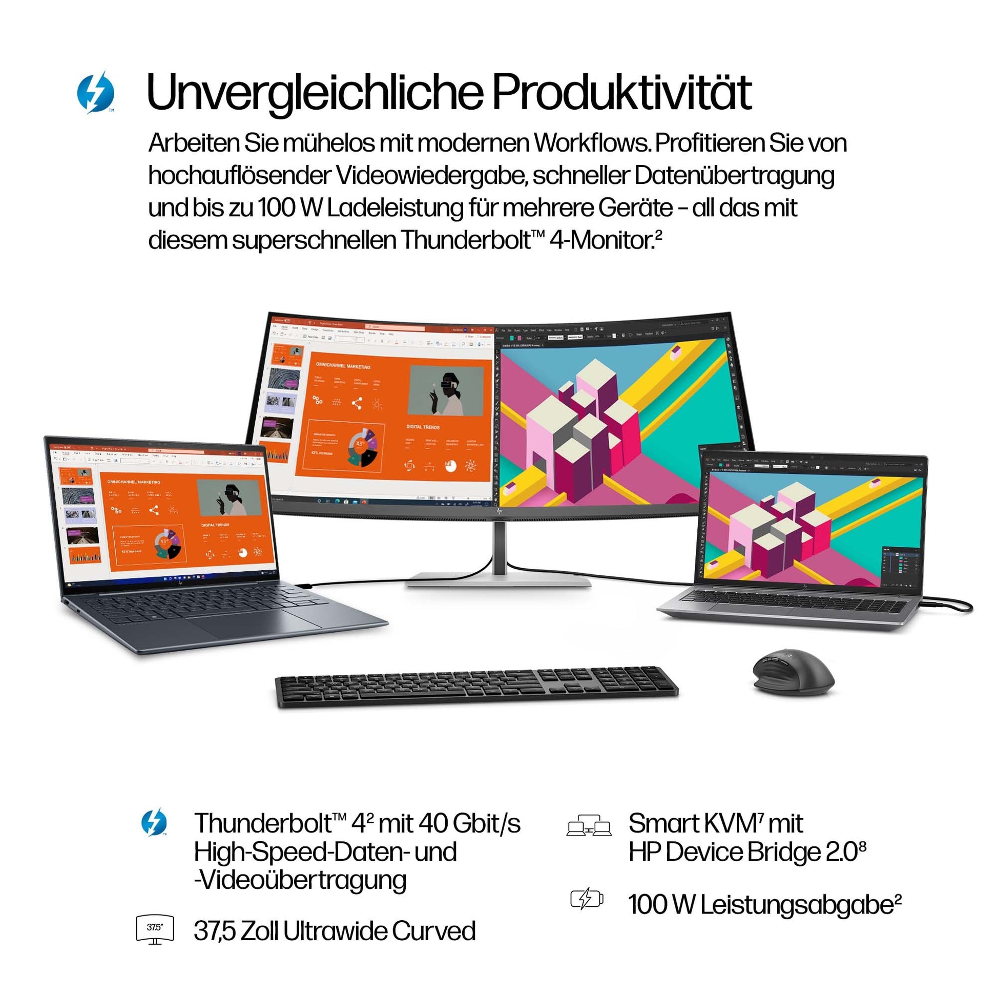 HP Series 7 Pro 738pu – Monitor, 37,5", Thunderbolt 4