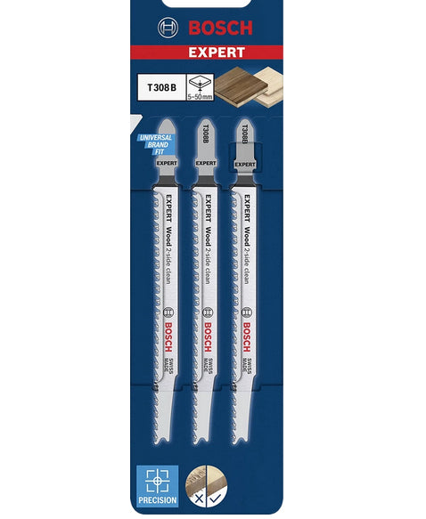 Bosch Professionelles EXPERT Wood Stichsägeblatt 117 × 2,2 mm HCS – für Holz – 3 Stk