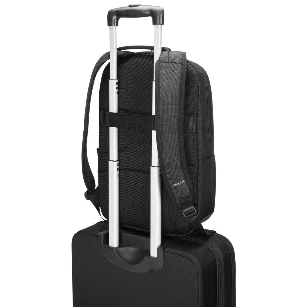 Targus CitySmart Essential Notebook-Rucksack bis 16" – Trolley-Haltegurt, Flaschenhalter – Schwarz/Grau