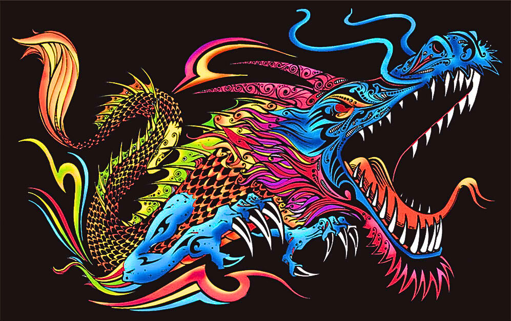 Tataruga Zeichenmappe – Drache – A4 (21 × 29,7 cm) – Samtmappe zum Ausmalen