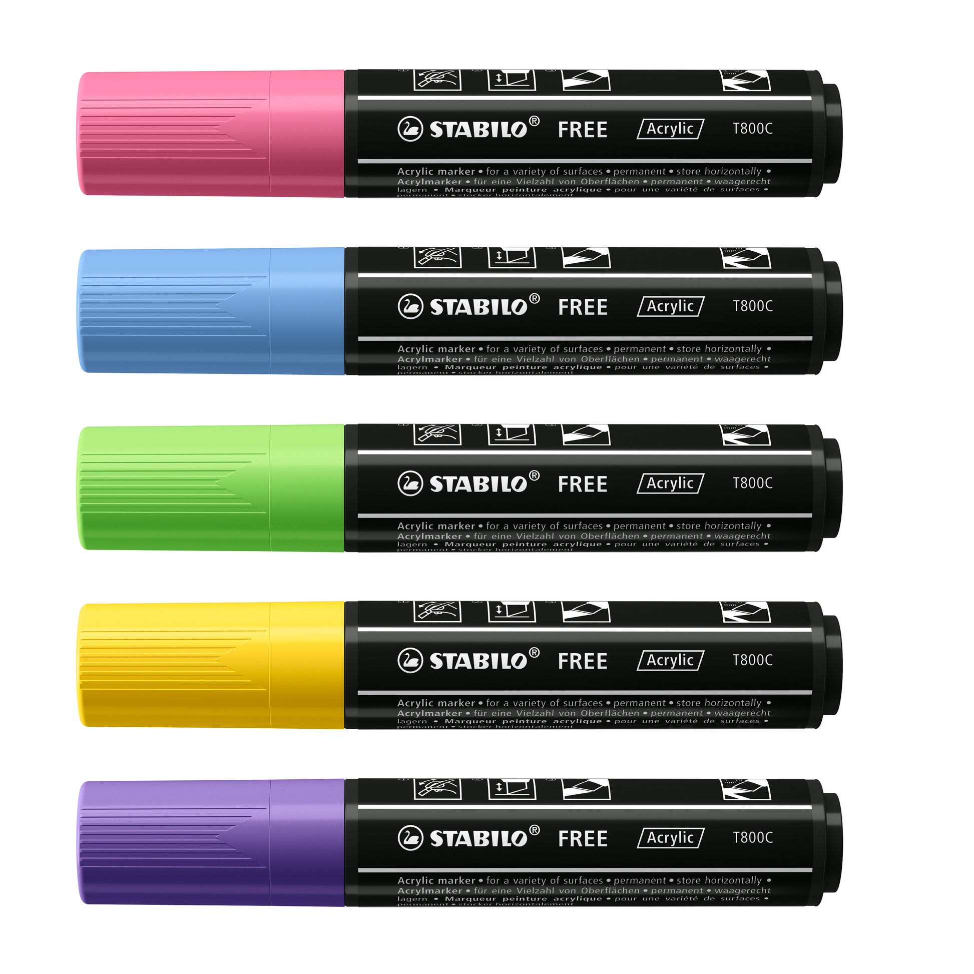 Stabilo Acrylmarker – mehrfarbig, 5er Set