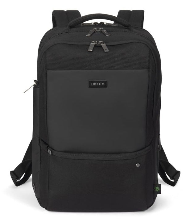 DICOTA Notebook-Rucksack bis 16" – abschliessbar, aus recycelten Materialien – Schwarz