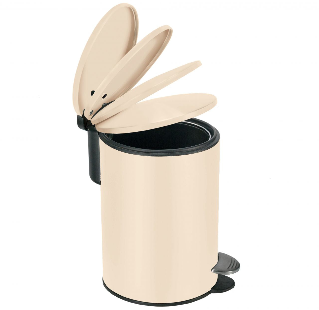 Kleine Wolke Treteimer Silence – 3 l – Metall, rund – beige – Soft-Close
