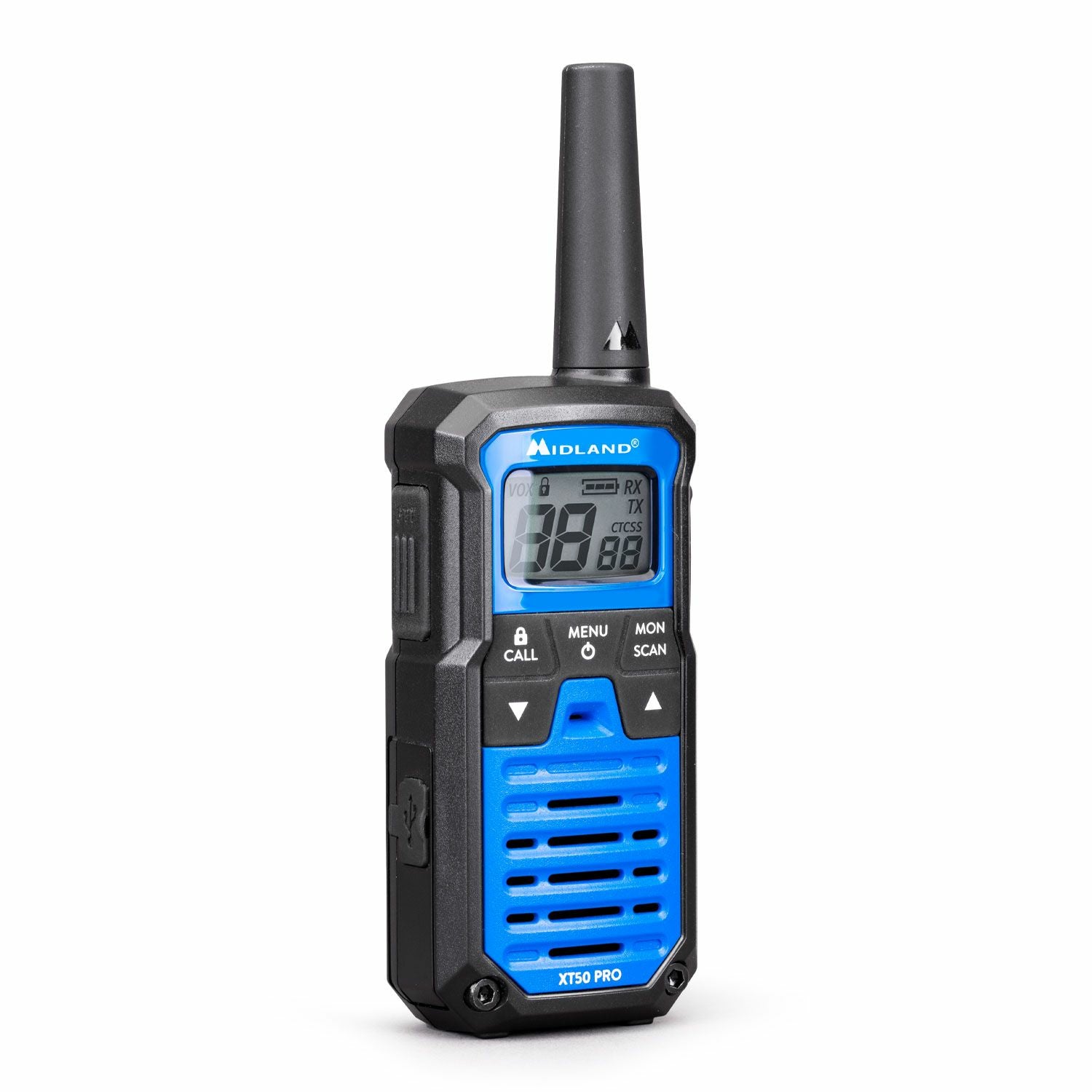 Midland XT50 Pro – Funkzubehör, Funkgerät, 2er Set, Schwarz, Blau