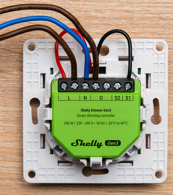 Shelly Dimmer Gen3 – Zubehör – WLAN, Leistungsmessung, 150 W (LED), 200 W (Halogen) – für Amazon Alexa