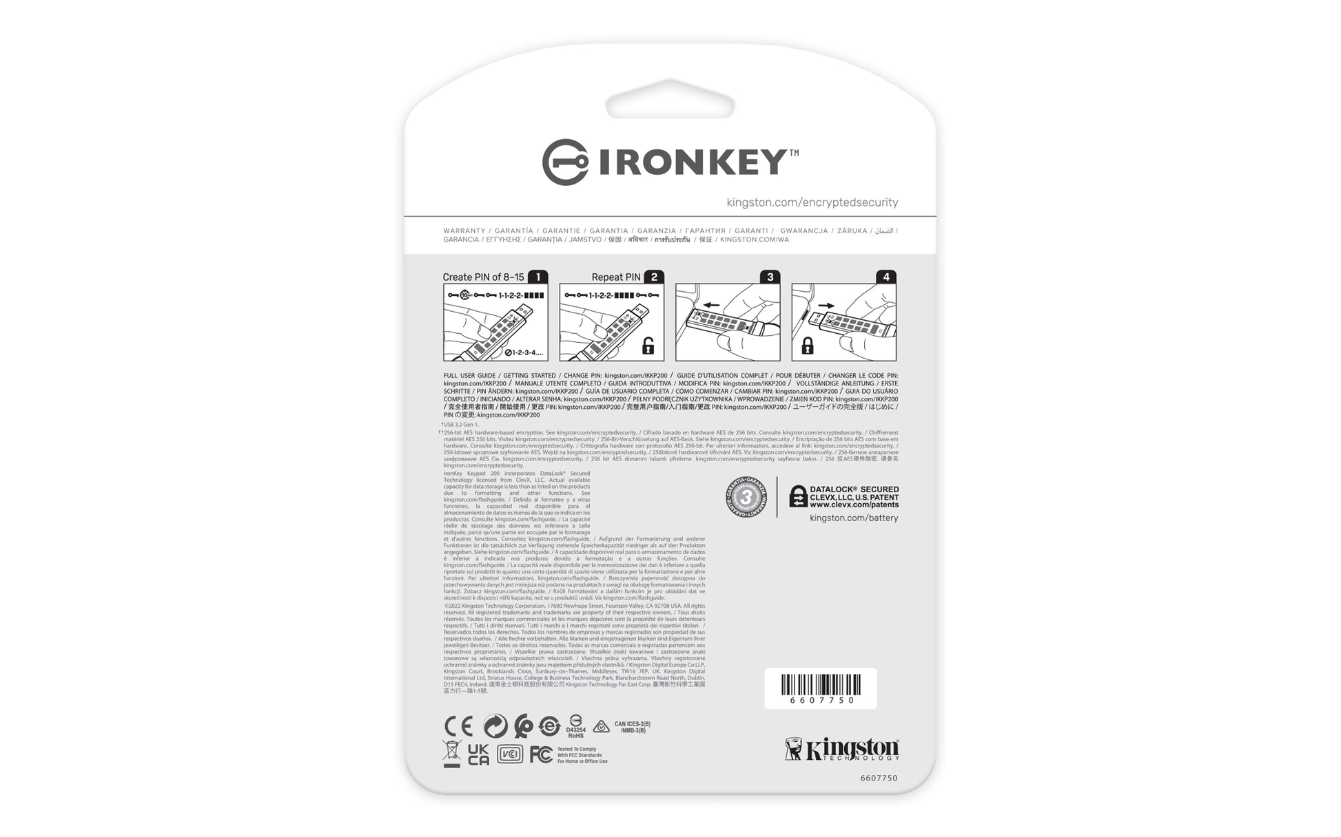 Kingston Technology Kingston IronKey Keypad 200 USB-Stick – 64 GB, AES-256, FIPS 140-3 Level 3 (ausstehend)