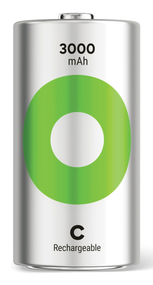 GP Batteries C Akkus, NiMH, 3000 mAh, 1,2 V – 2 Stk.