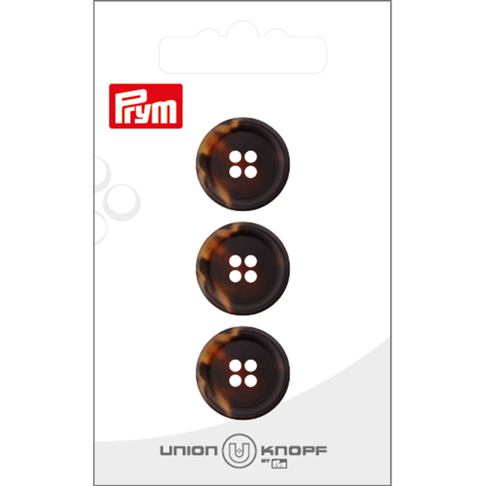 Prym Knöpfe Ø 18 mm – Polyester, dunkelbraun, 3 Stück