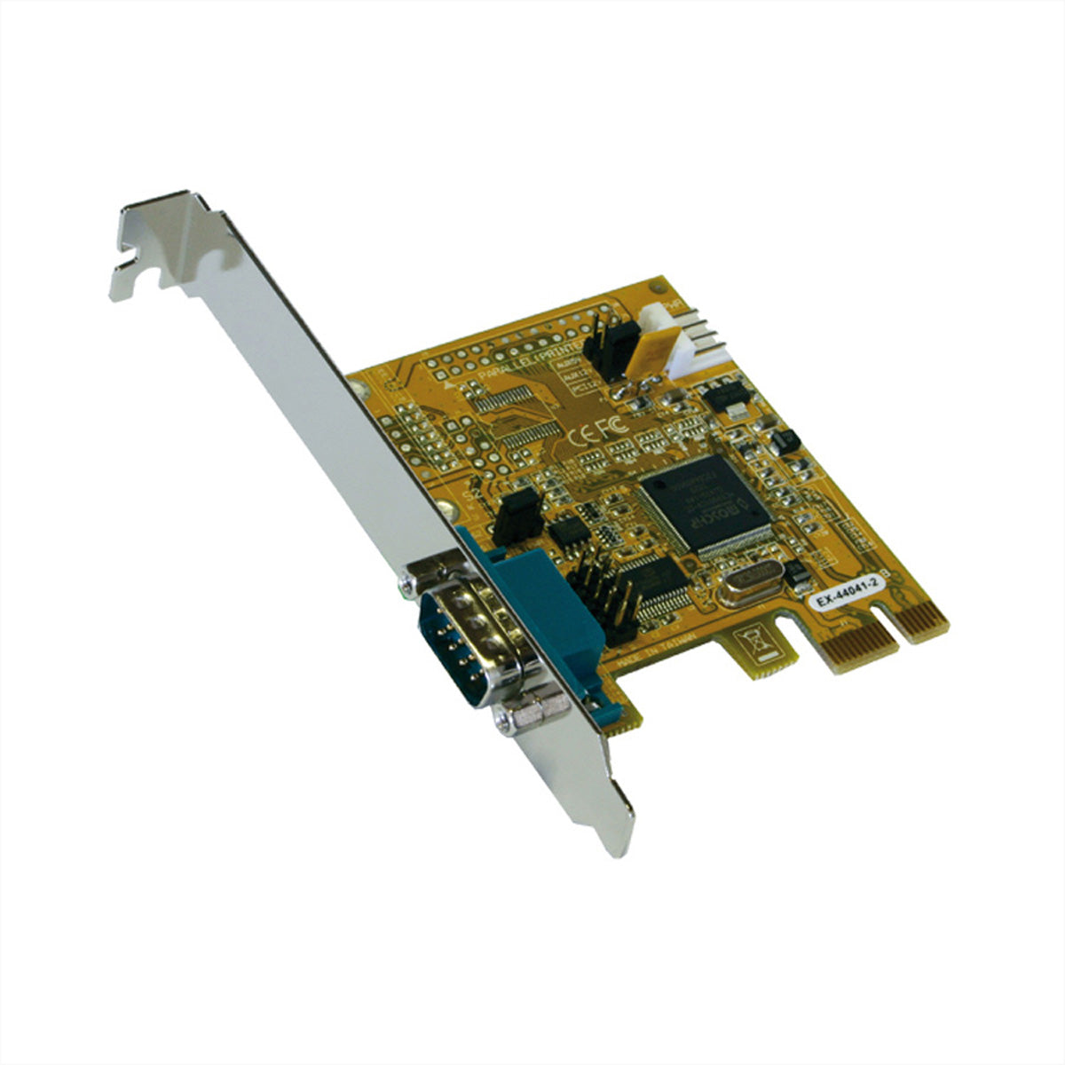 EXSYS EX-44041-2 PCIe-Seriellkarte – 1× RS-232 (9-pol. D-SUB), PCIe x1, 50–115,2 KBaud, für PC/Windows/Linux