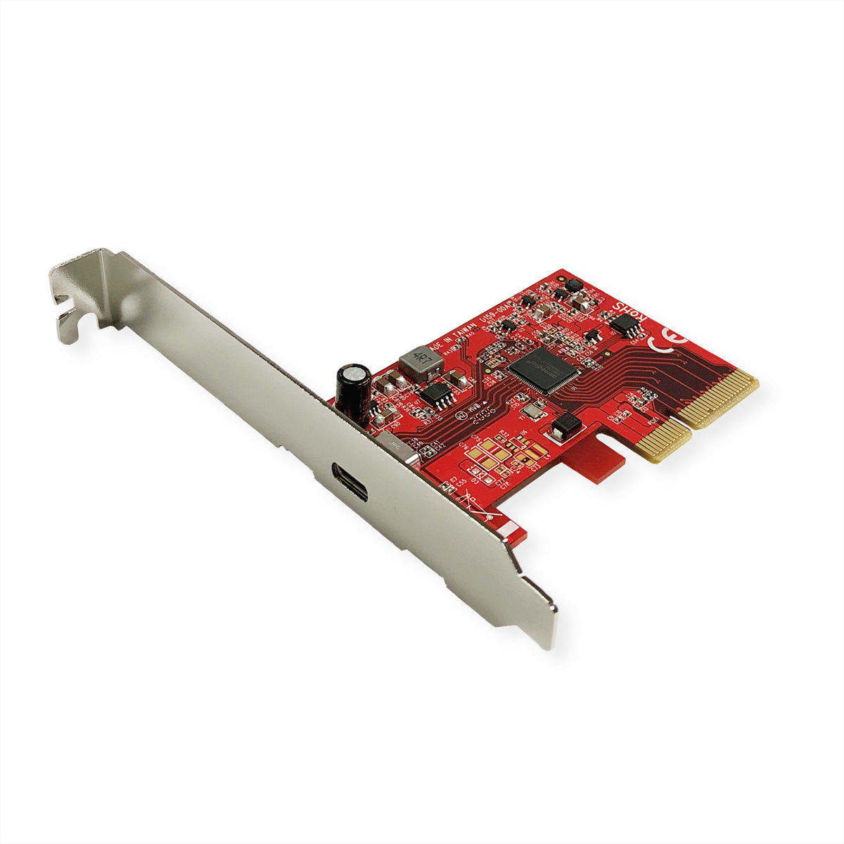 ROLINE PCIe USB-C Karte – 2× USB 3.2 Gen 2x2 (20 Gbit/s) – PCIe 3.0 x4, Low-Profile – für Windows 10/Mac OS X