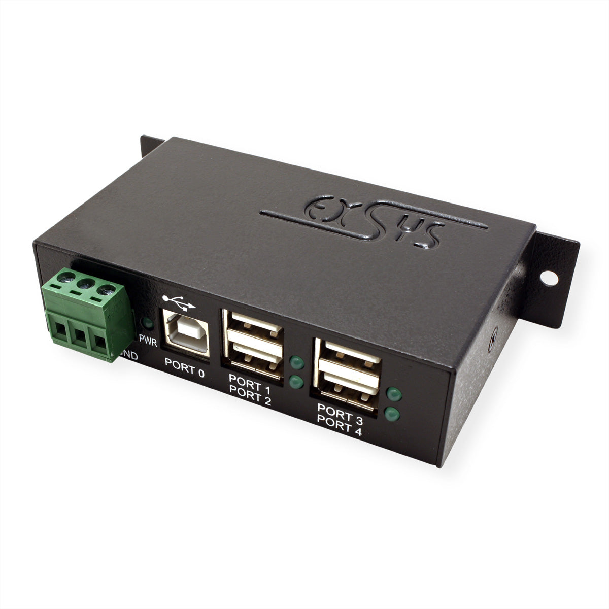 EXSYS EX-1163HMS-WT USB-Hub – USB 2.0, 4× USB-A, für Windows/Mac/Linux