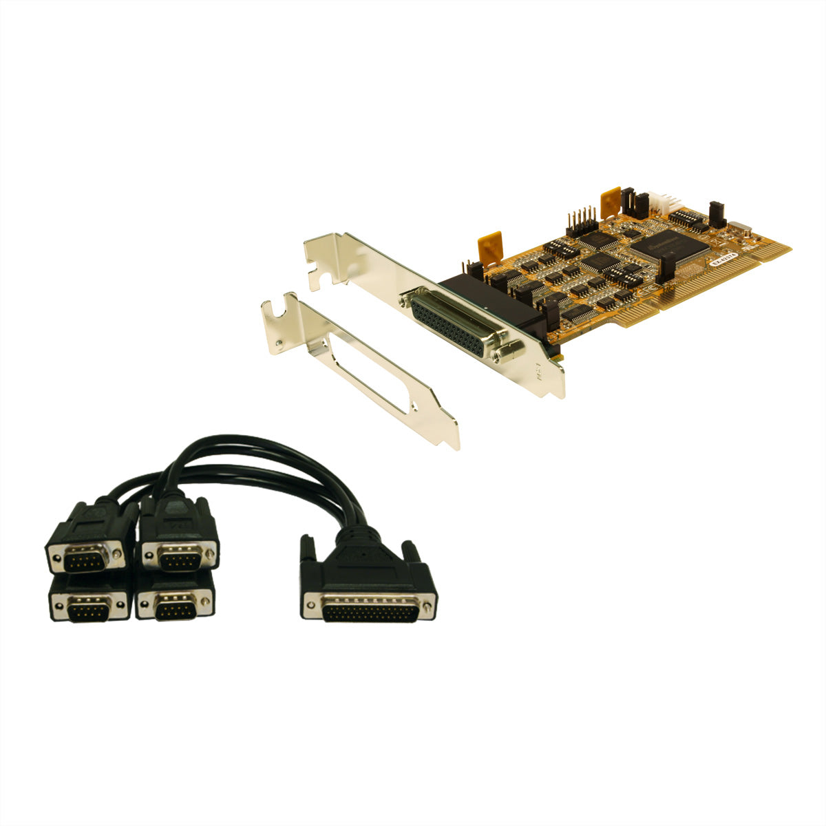 EXSYS EX-42374 PCI Adapterkarte – 4× RS-232/422/485, 4× 9-Pin D-Sub mit Octopus-Kabel, für PC