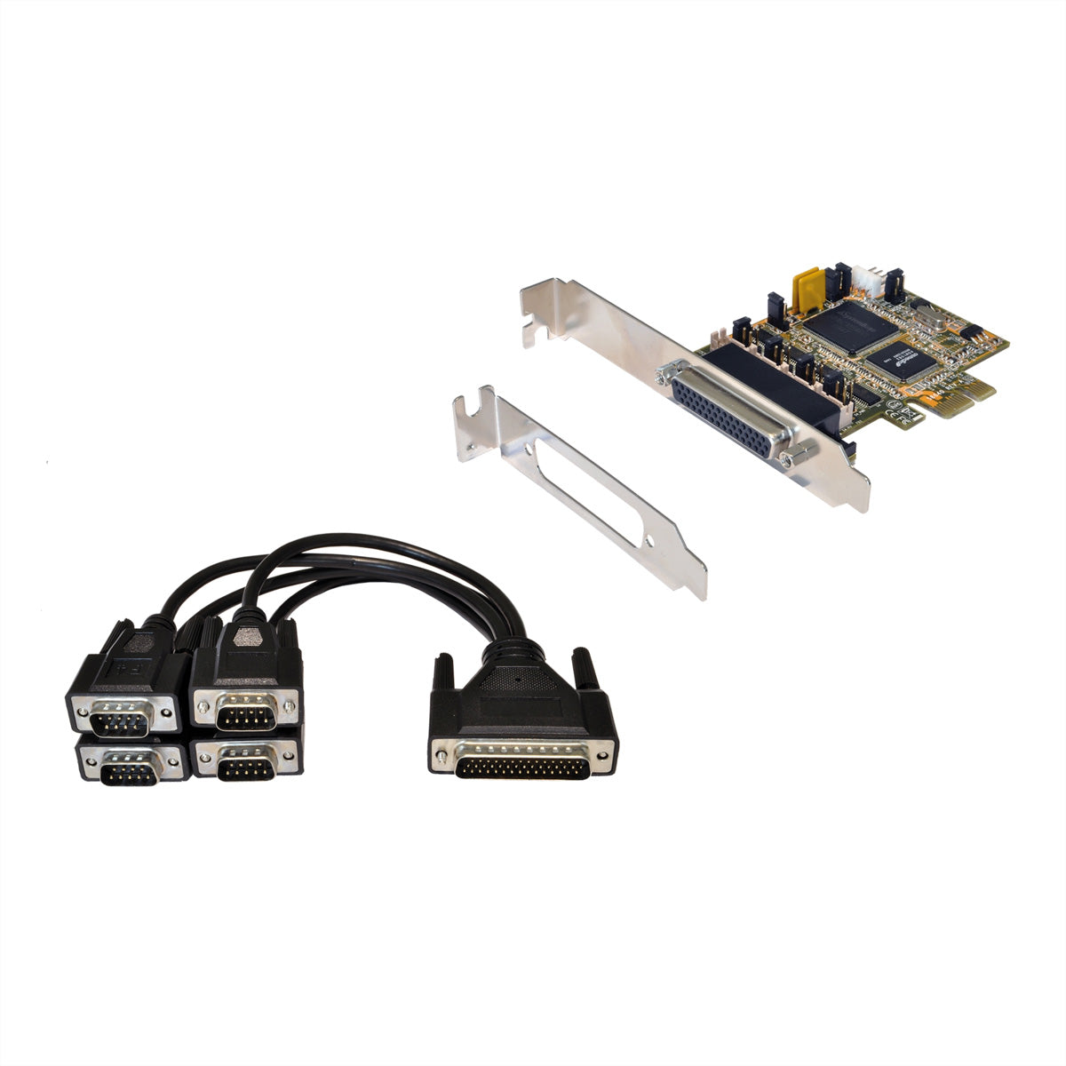 EXSYS EX-44384 – PCIe RS-232-Karte – 4×RS-232, PCIe x1