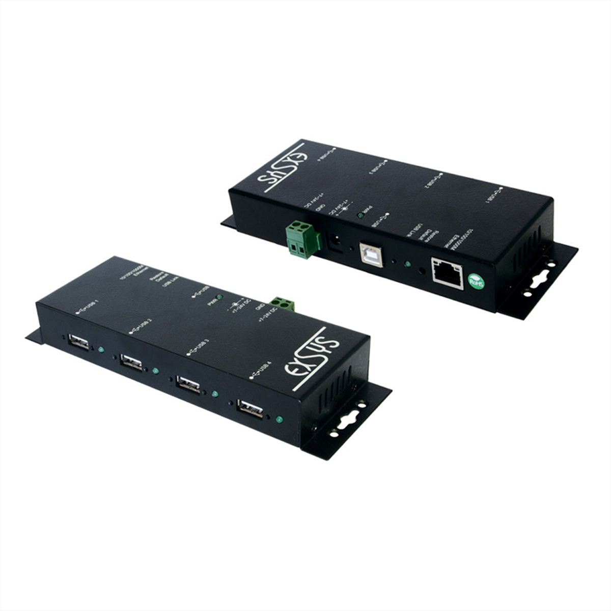 EXSYS EX-6002 USB-Hub – Ethernet, 4× USB-A, GbE, für Windows (2000/XP/Vista/7)