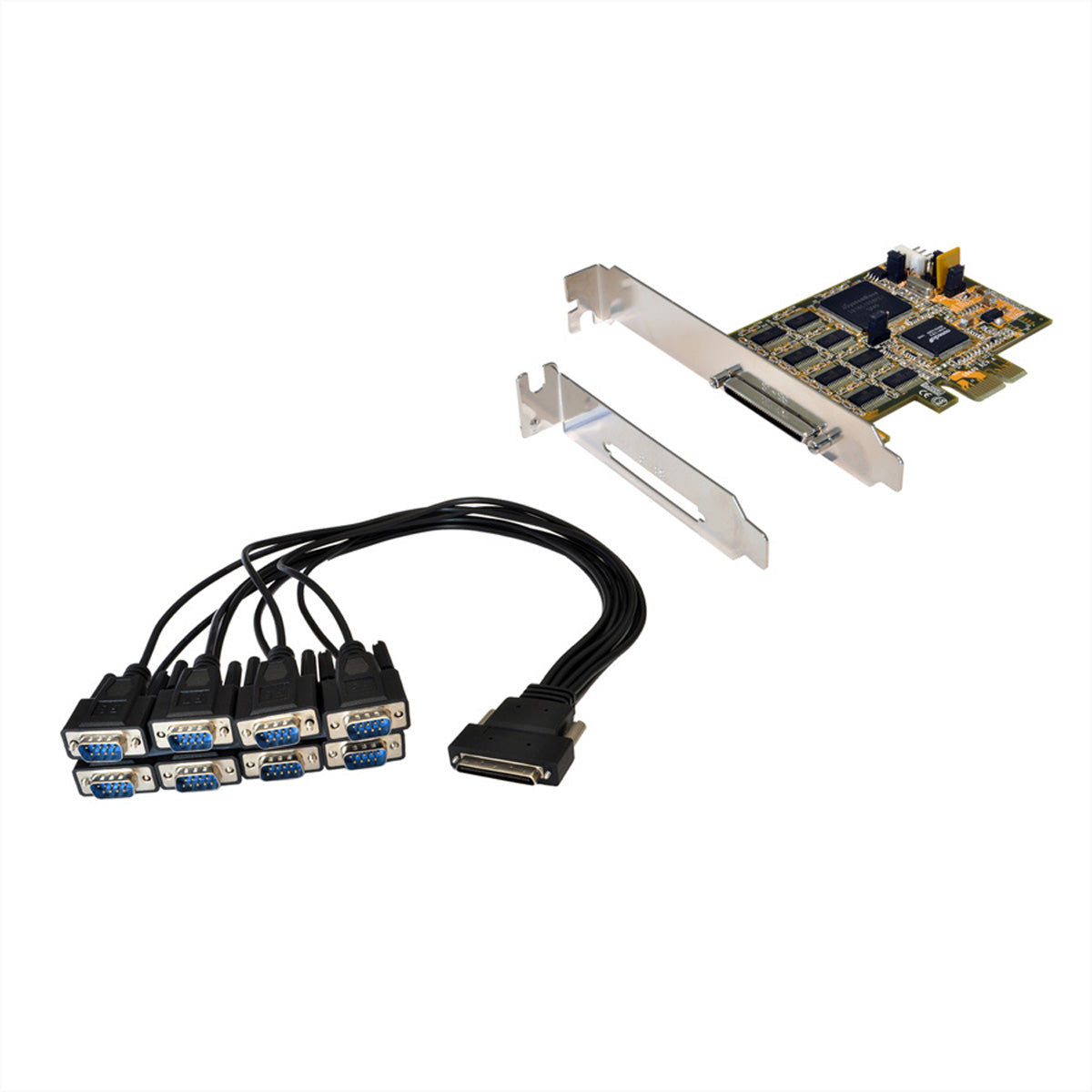 EXSYS EX-44388 – PCIe RS-232-Karte – 8×RS-232, Low-Profile-Bügel