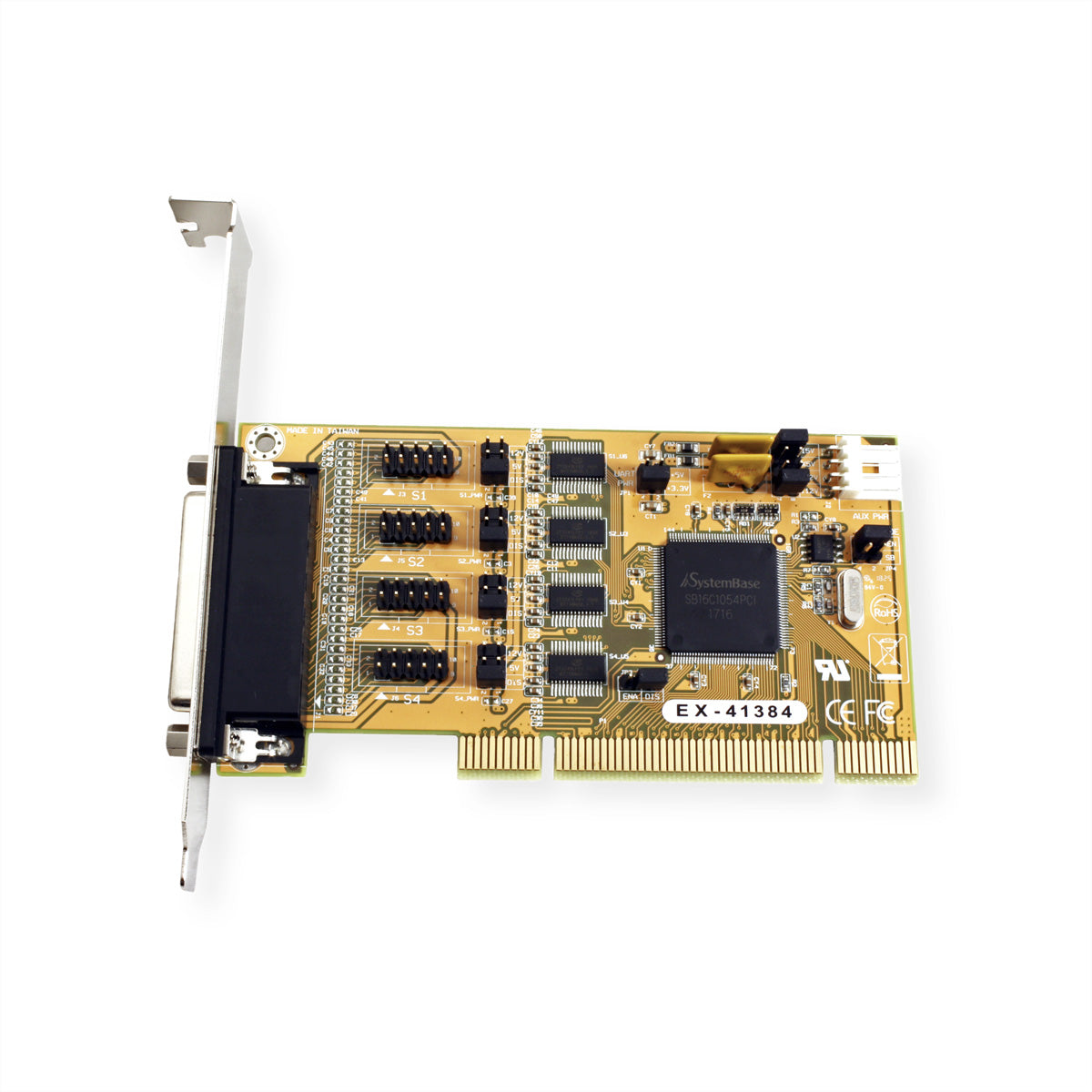EXSYS EX-41384 – PCI Seriell-Karte – 4×RS-232, PCI, +5V/+12V (Pin 9), Low Profile