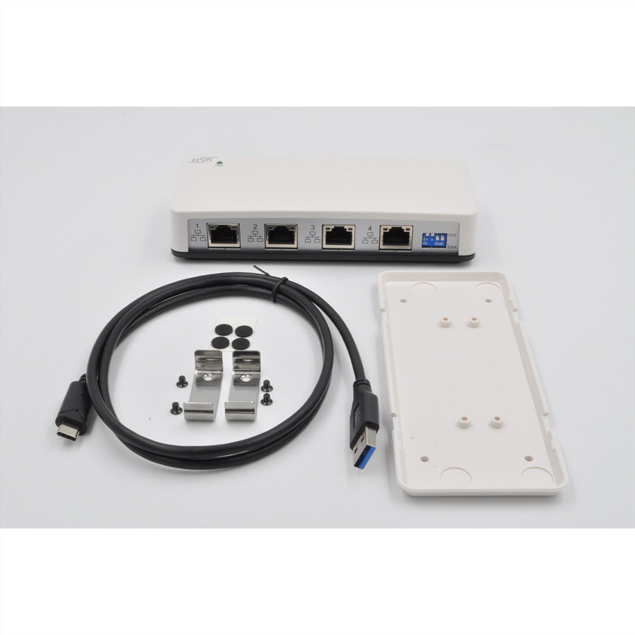 EXSYS EX-1329 Netzwerkadapter USB-A zu RJ-45 – 4× 1 Gbit/s, USB 3.2 Gen 1, Weiss, für Windows/Mac/Linux