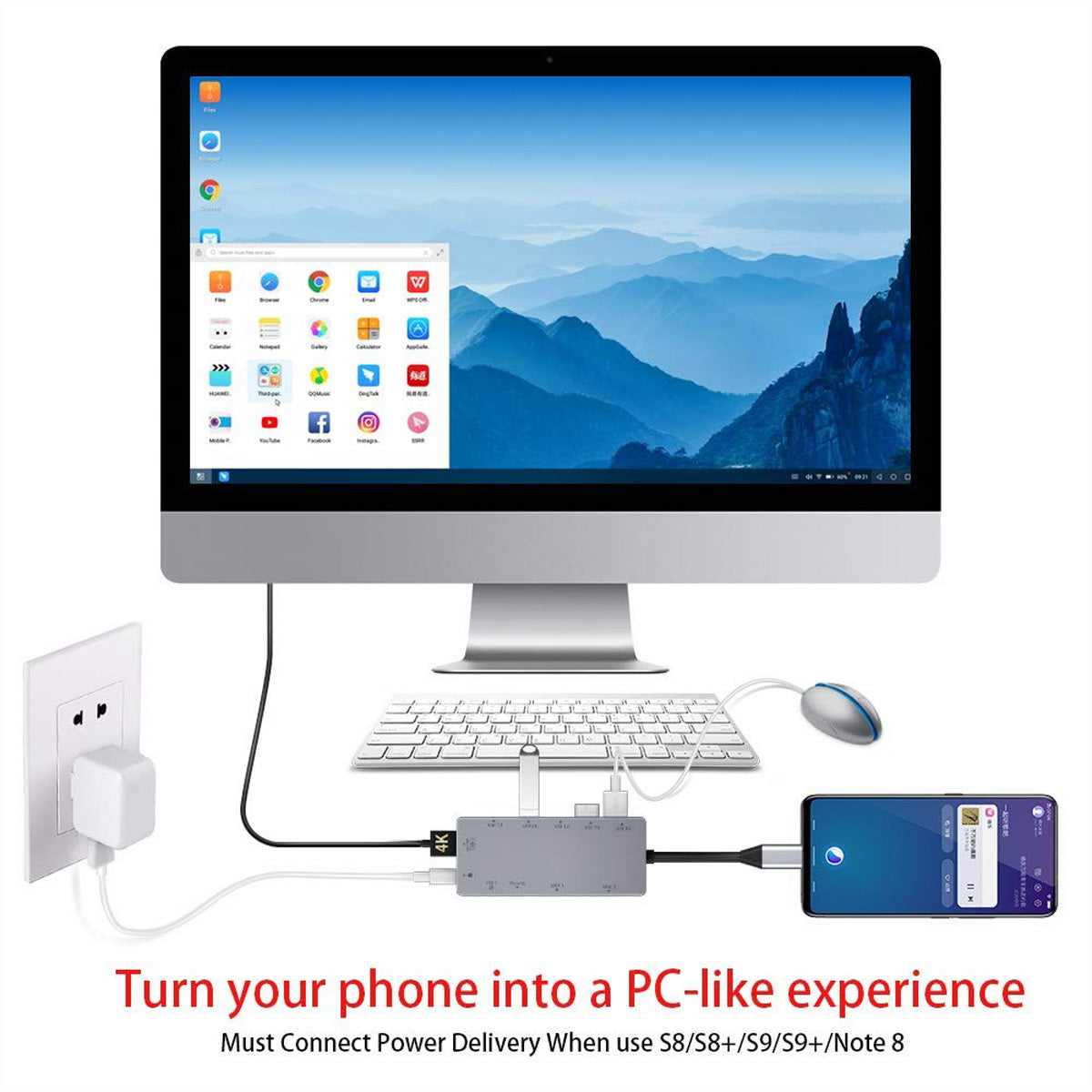 EXSYS EX-1221HM USB-Hub – USB-C, 1× HDMI, 5× USB-A, 87 W PD, SD/microSD, für Windows/Mac/Linux