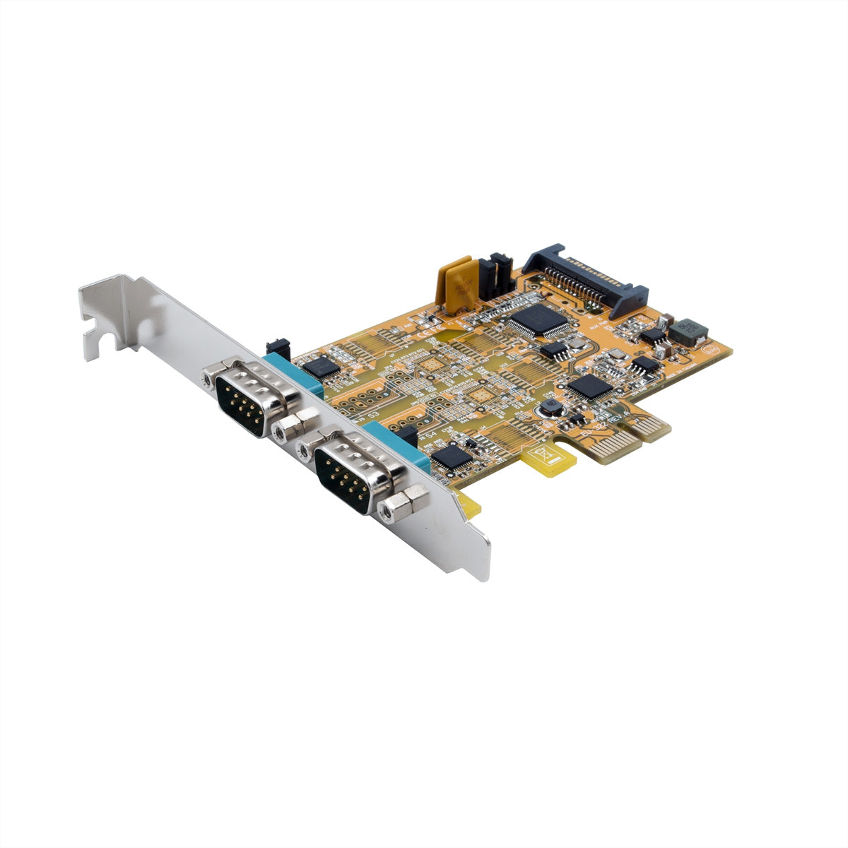 EXSYS EX-45032 PCIe-Karte – 2× RS-232/422/485, 300–921.6 kBaud, Full Profile – für Windows/Linux