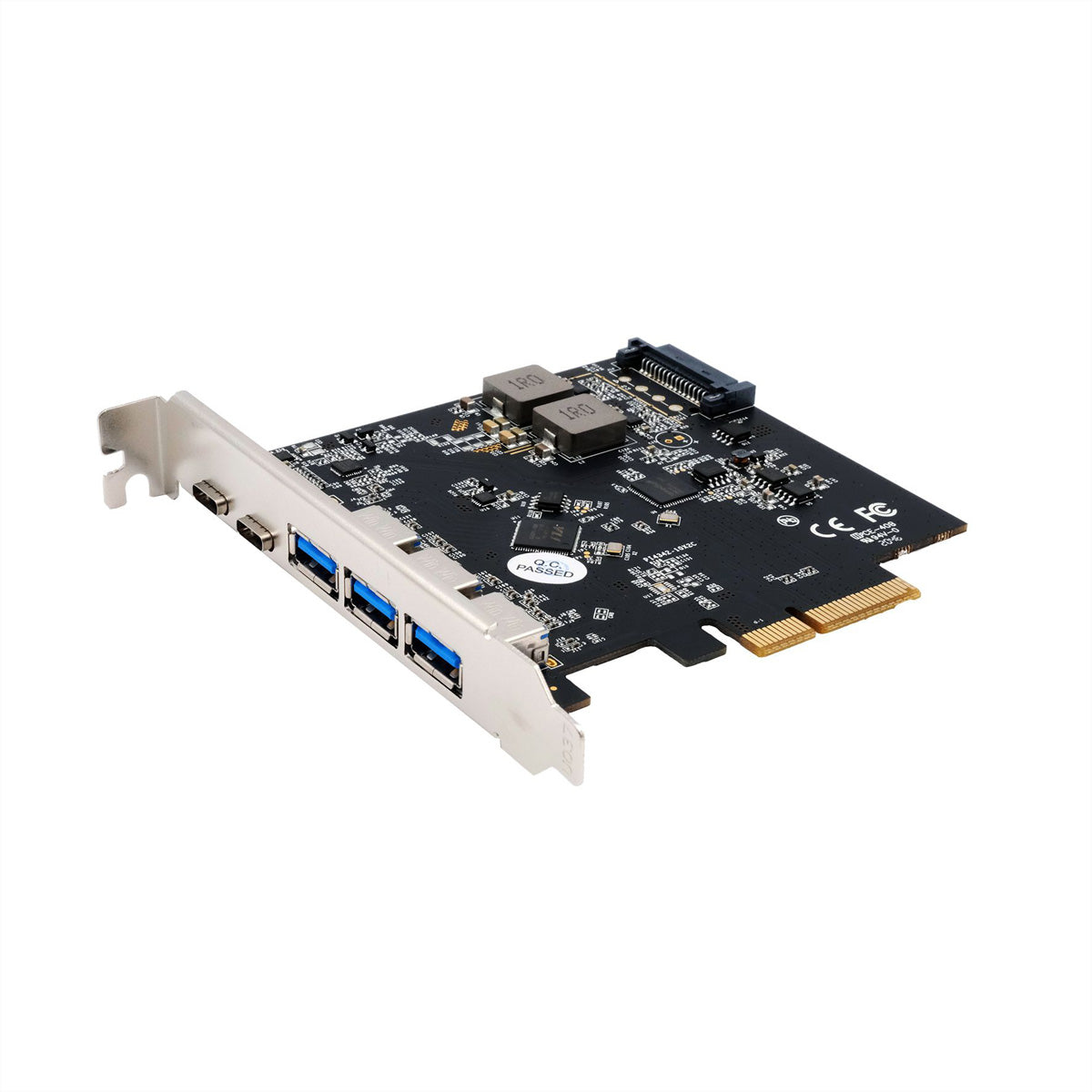 EXSYS EX-12006 PCIe USB-Karte – 5× USB 3.2 Gen2 extern (3× USB-A, 2× USB-C), 15 W pro C – für Windows XP–10