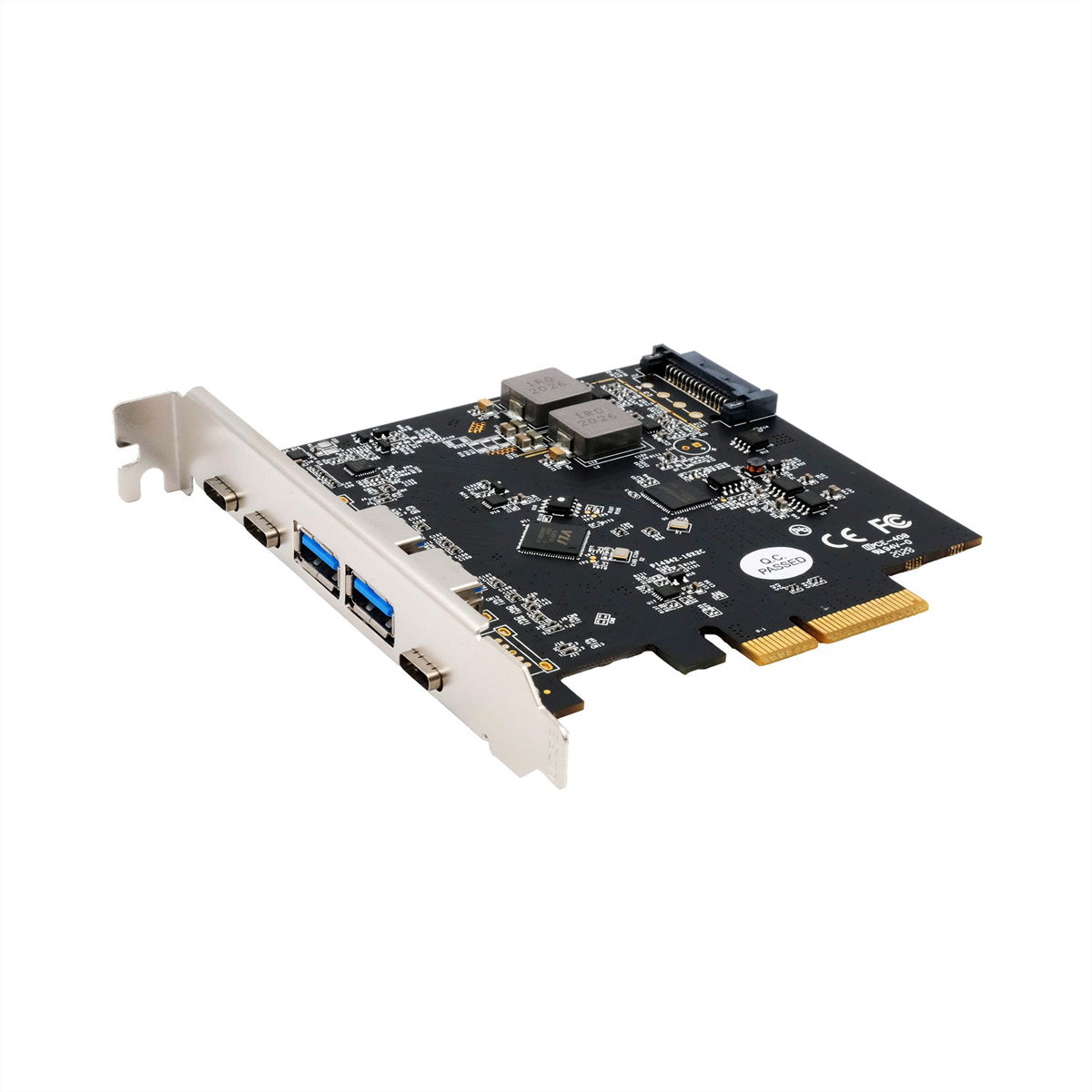 EXSYS PCIe USB-Adapterkarte – 2x USB-A Buchsen, 3x USB-C Buchsen – USB 3.2 Gen 2 (10 Gbit/s) – PCIe Gen3x4