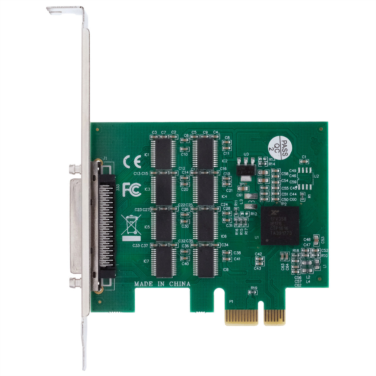 EXSYS EX-46028 Serielle PCIe-Karte – 8× 9-Pin RS-232, 16C550 UART, bis 921,6 kBaud – für Windows & Linux