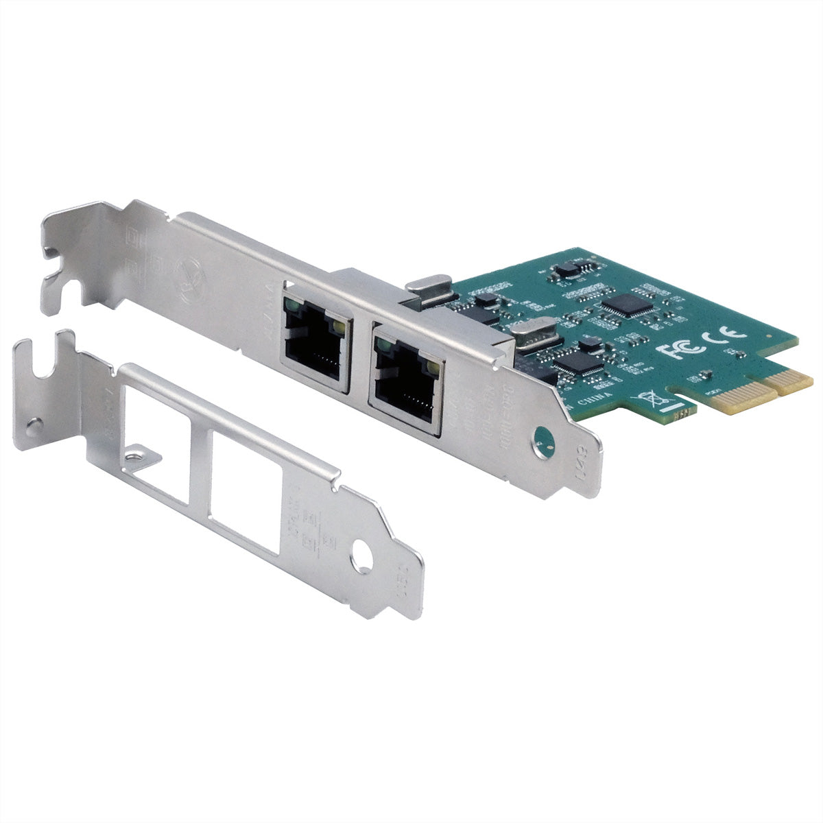 EXSYS EX-60102 PCIe Gigabit-Netzwerkkarte – 2× RJ-45, 1 Gbit/s, Low Profile, Realtek RTL8111F – für PC