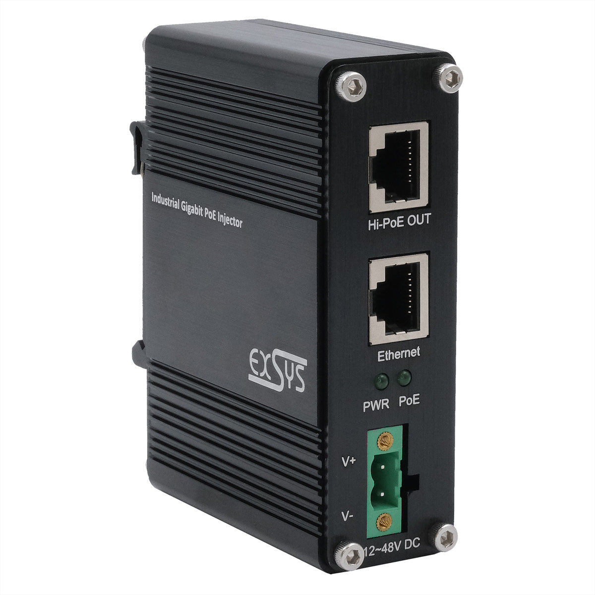 EXSYS EX-60310 PoE-Injektor – 60 W (IEEE 802.3af/at/bt), Gigabit, 2× RJ-45