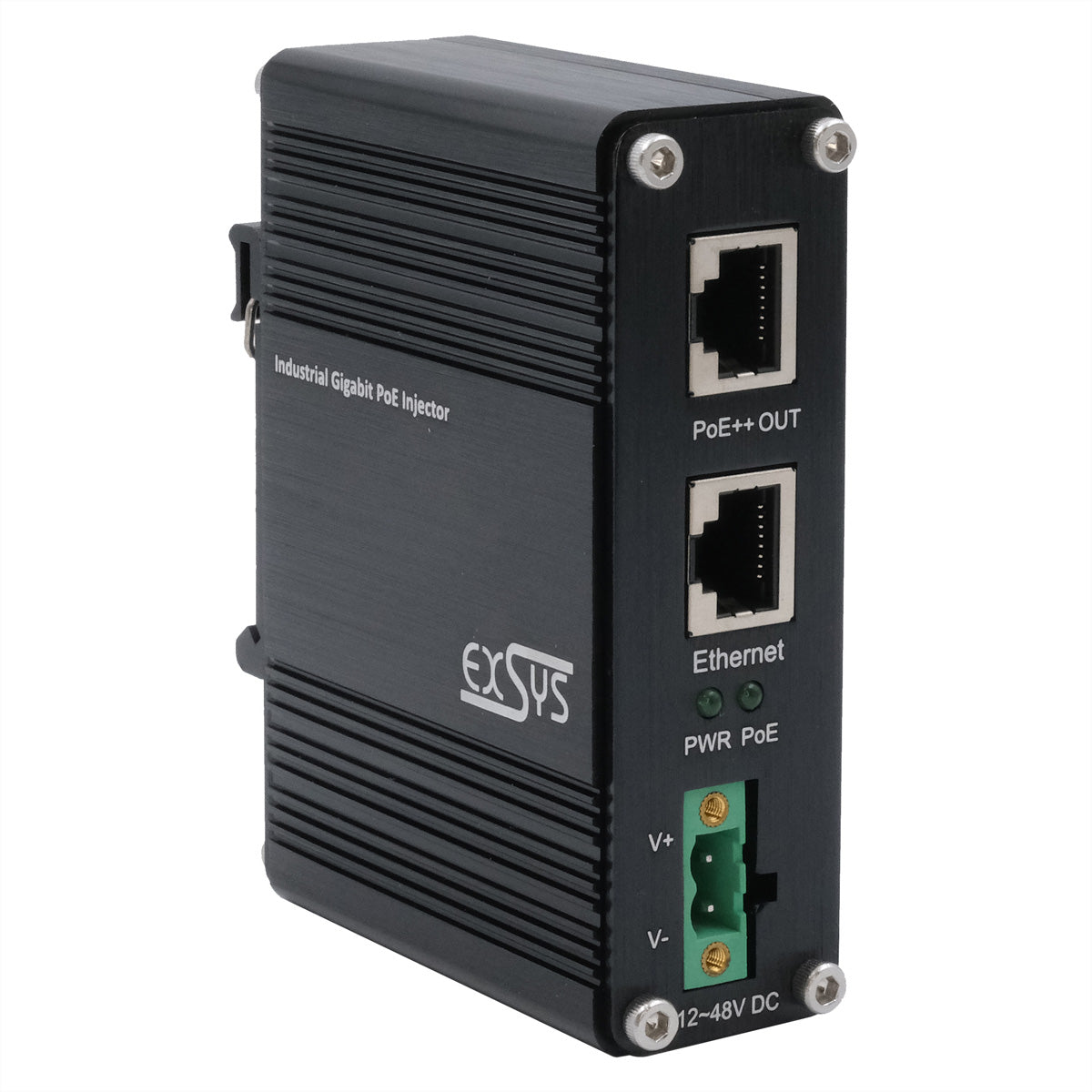 EXSYS EX-60315 PoE Midspan – 90 W IEEE 802.3bt, PoE++, Gigabit, 1× In / 1× Out RJ-45, IP40