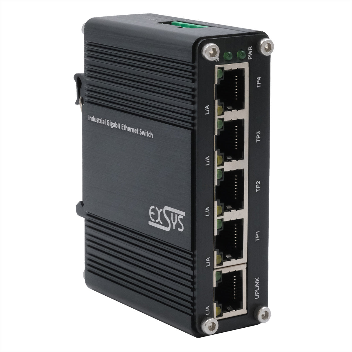 EXSYS EX-62020 – Unmanaged Industrial Switch – 5× 1G, DIN-Rail