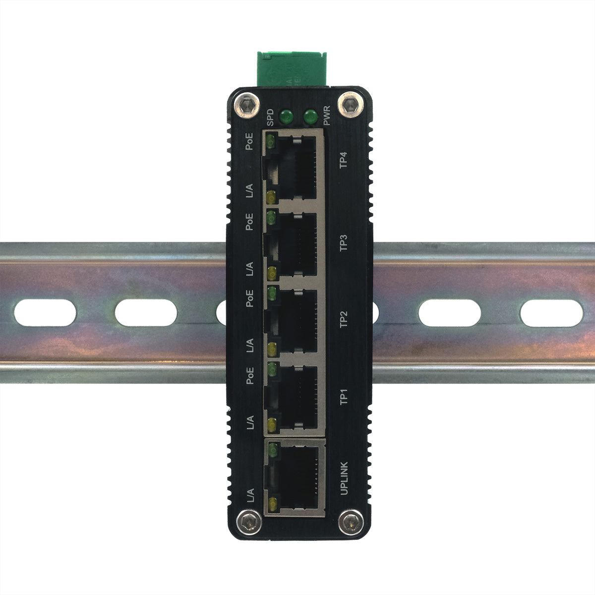 EXSYS EX-62020PoE – Unmanaged Switch – 5× 1G, 4× PoE-Ports (bis 30 W/Port), DIN-Schiene, IP40