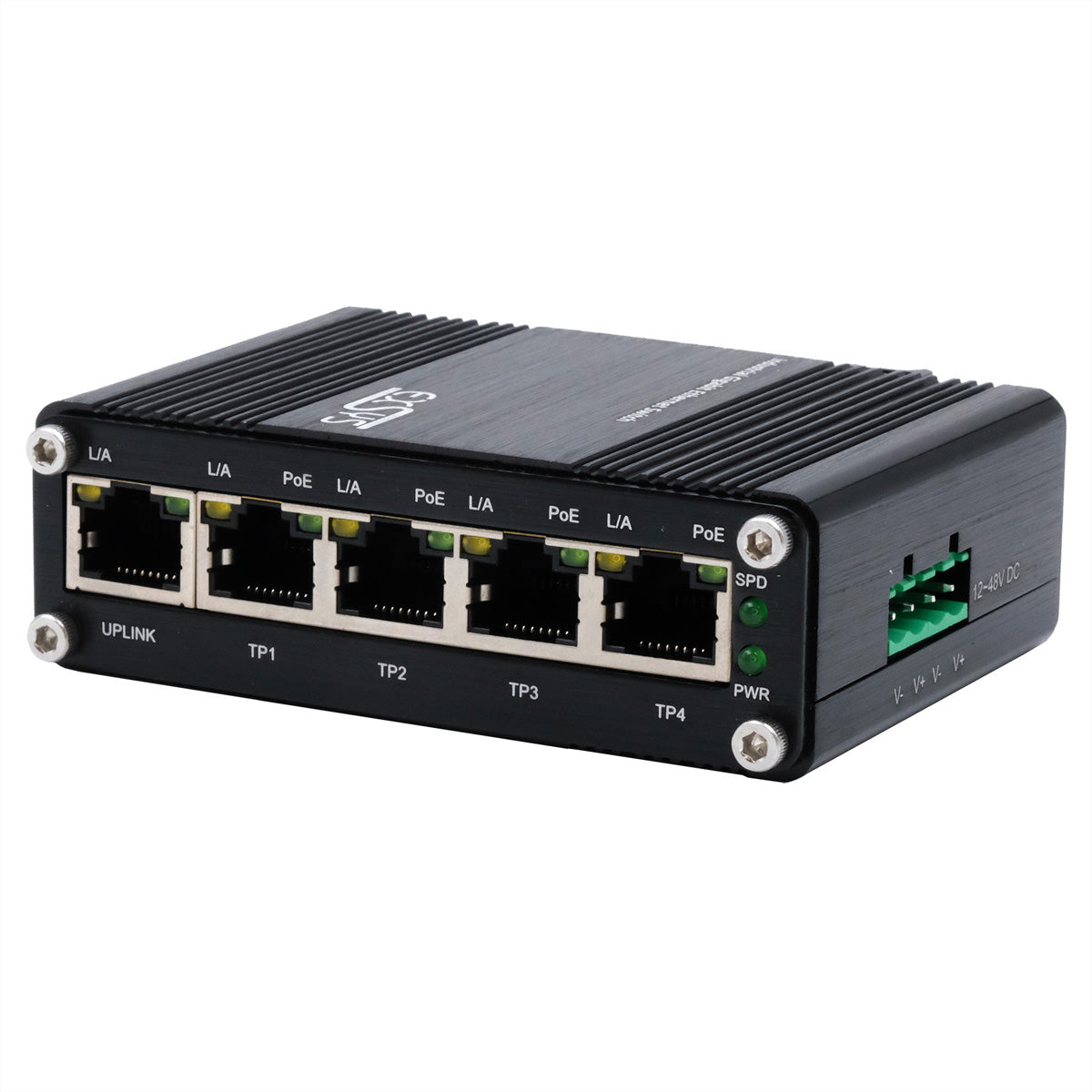 EXSYS EX-62020PoE – Unmanaged Switch – 5× 1G, 4× PoE-Ports (bis 30 W/Port), DIN-Schiene, IP40