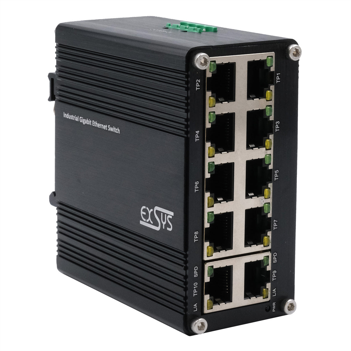 EXSYS EX-62025 – Unmanaged Switch – 10× 1G, Hutschiene, IP40