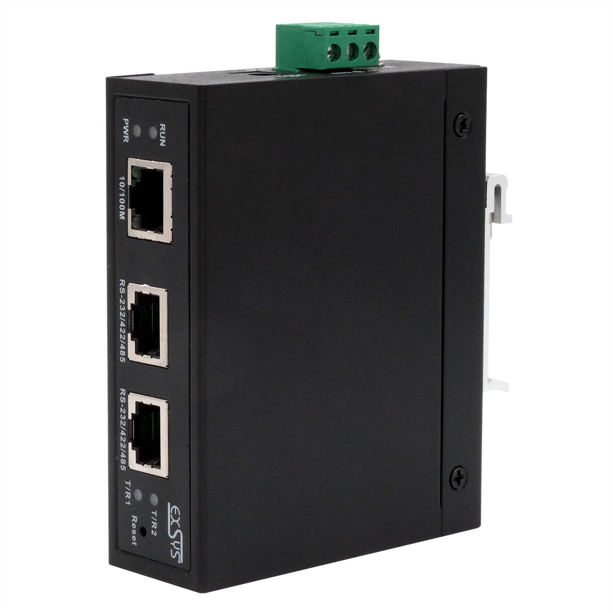 EXSYS EX-61002 Serieller Geräteserver RS-232/422/485 zu Ethernet – 2 Ports, Metallgehäuse, 12 V Netzteil