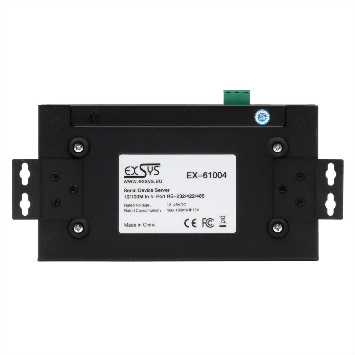 EXSYS EX-61004 Seriell-zu-Ethernet-Geräteserver 4× RS-232/422/485 zu Ethernet – 4 Ports, Modbus, TCP/UDP