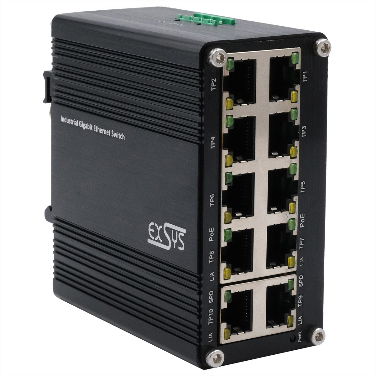 EXSYS EX-62025PoE – Unmanaged Switch – 10× 1G (8× PoE), PoE+, DIN-Rail