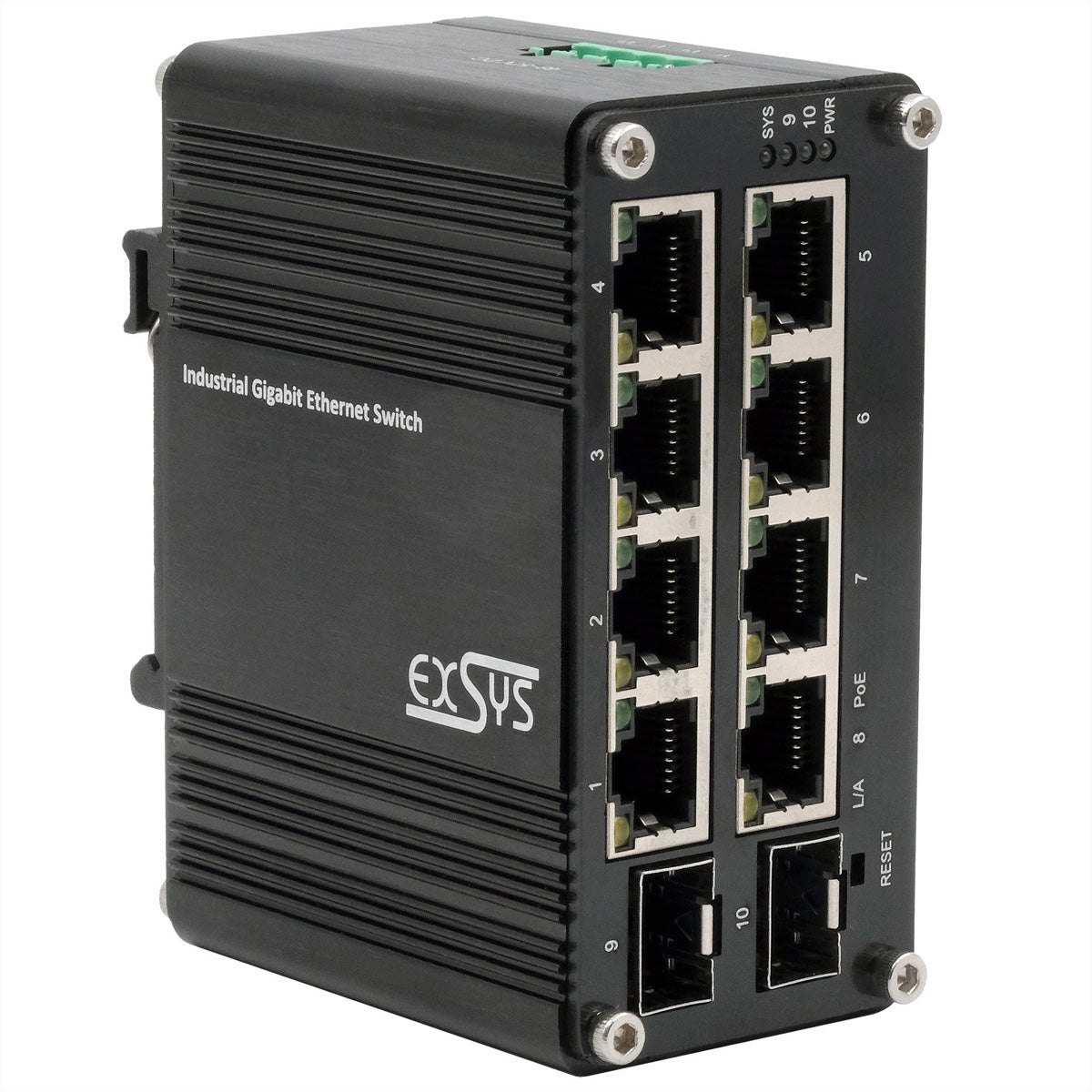 EXSYS EX-62035MPoE-SFP – Managed Switch – 8× 1G, 2× SFP, PoE+, DIN-Rail