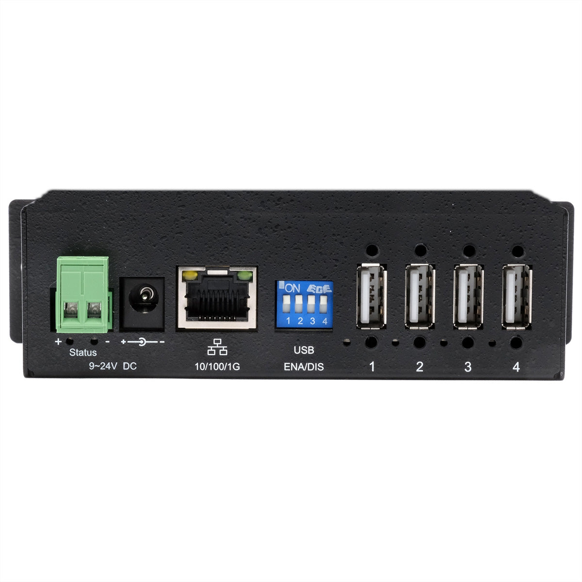 EXSYS EX-6003HMVS USB-Geräte-Server USB zu RJ-45 – 4× USB 2.0 Typ-A, 480 Mbit/s, DIN-Schiene, für Windows 7–11