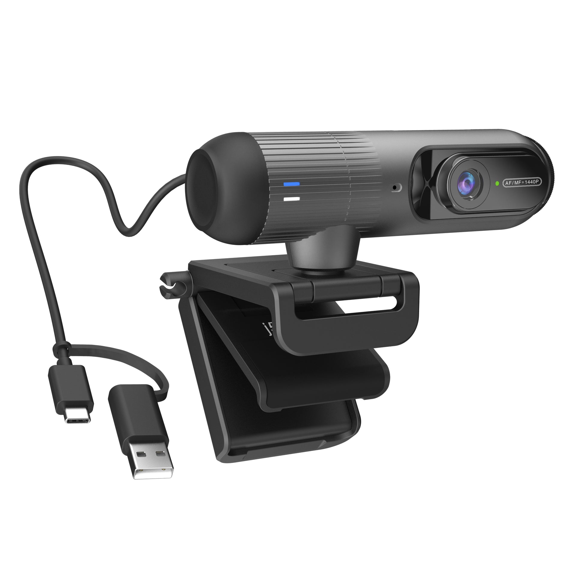 j5create Webcam – 2K, 60 fps, USB-C, Autofokus, Schwarz, für Windows, macOS & ChromeOS