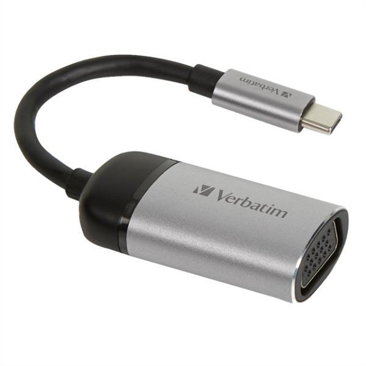 Verbatim USB-C zu VGA Adapter – 1920 × 1080, 10 cm – für Windows, Mac und Linux