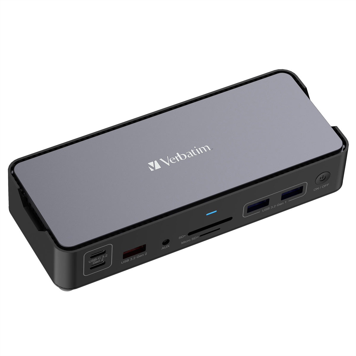 Verbatim CDS-15 Dockingstation – USB-C, 1× DP, 2× HDMI, 4× USB-A, 100 W PD, GbE, 3,5 mm Audio, für Windows/Mac