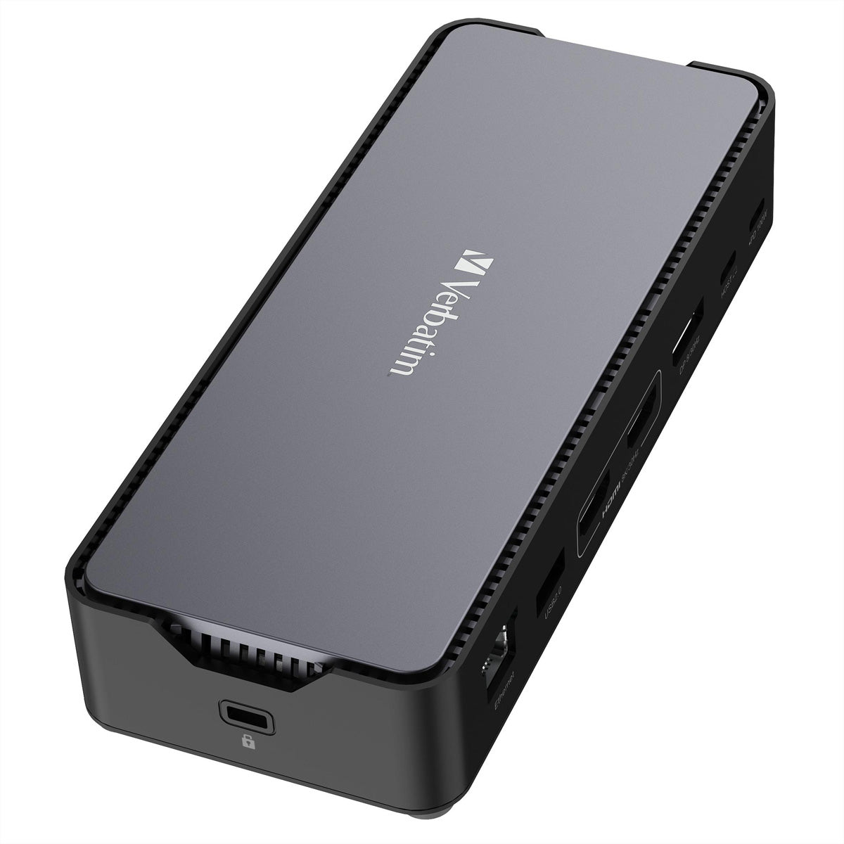 Verbatim CDS-15 Dockingstation – USB-C, 1× DP, 2× HDMI, 4× USB-A, 100 W PD, GbE, 3,5 mm Audio, für Windows/Mac